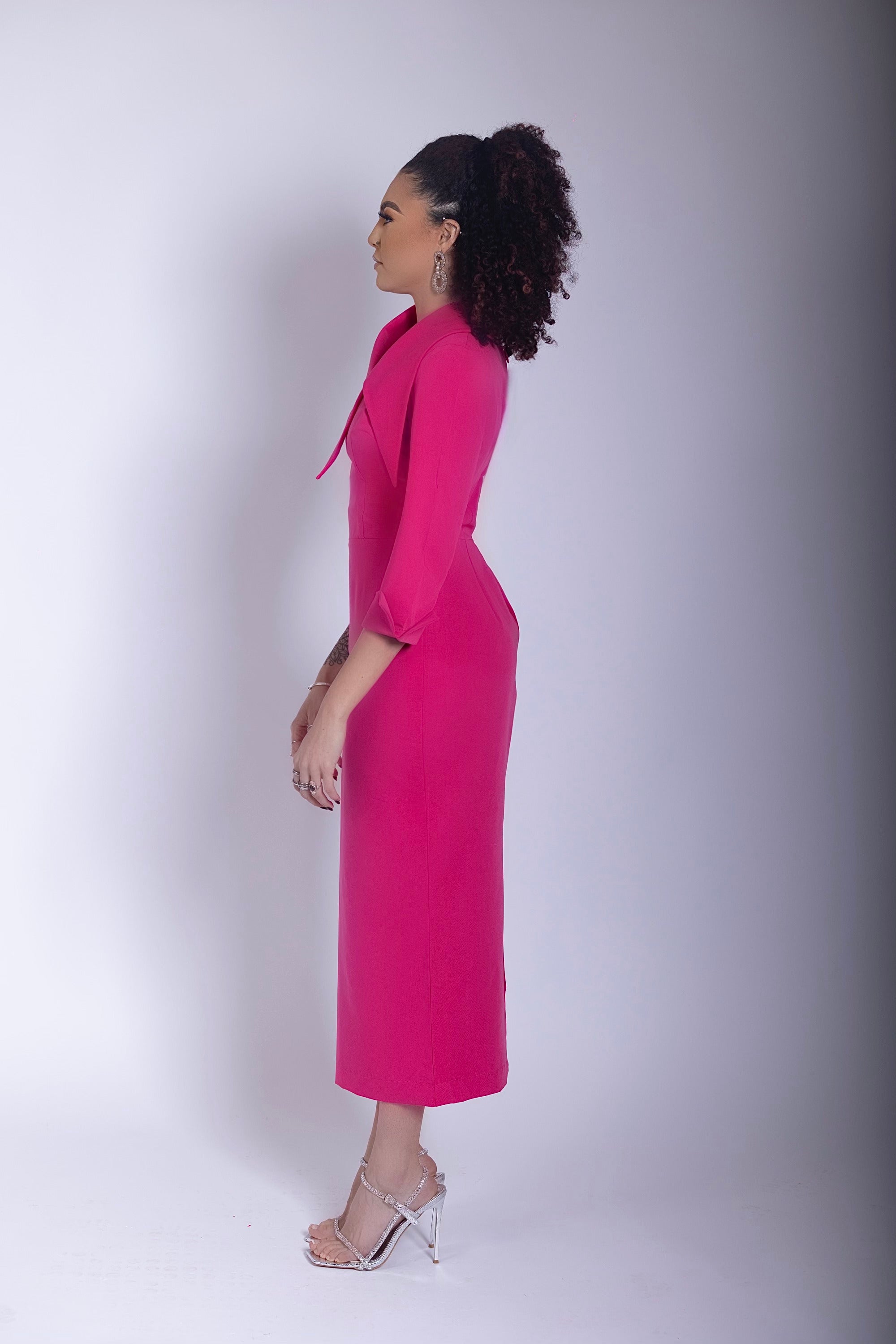 Crimson Collared Dress